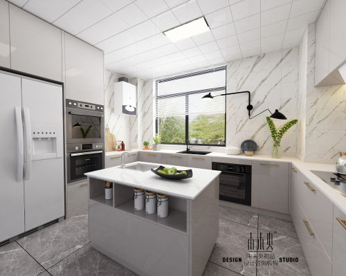 餐厅橱柜2装修效果图优雅125平现代四居厨房设计效