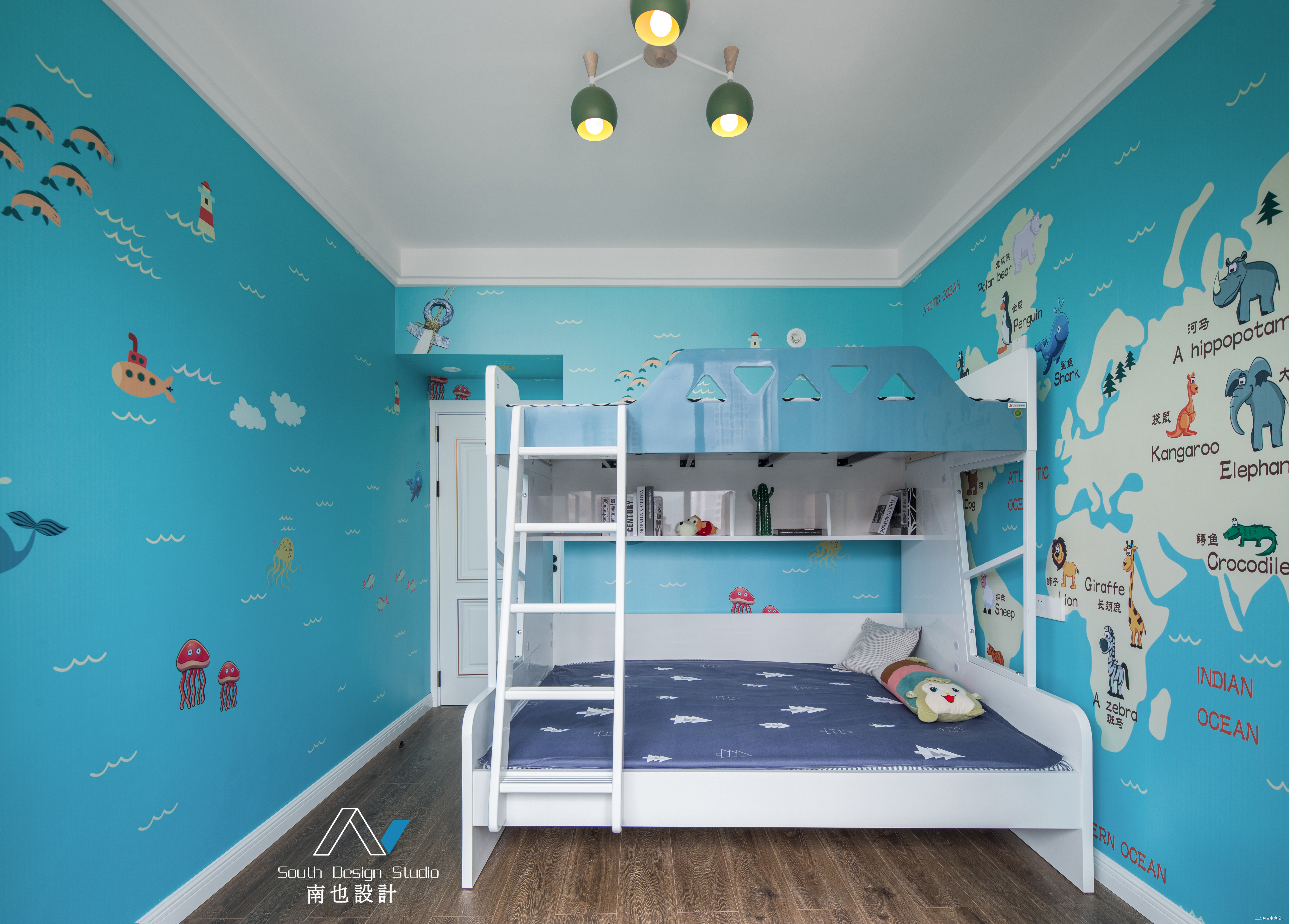 优雅102平美式四居儿童房装修效果图美式经典卧室设计图片赏析