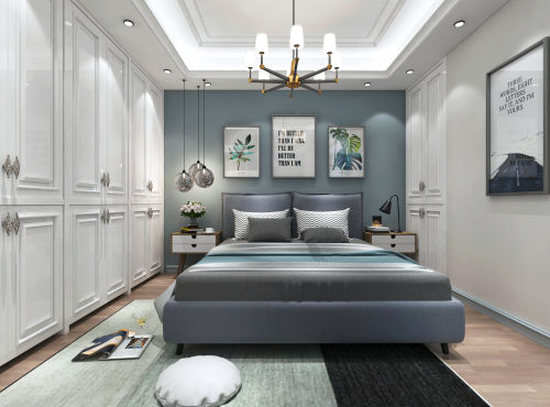 一居欧式豪华装修图片装修效果图温馨45平欧式小户型卧室案例图