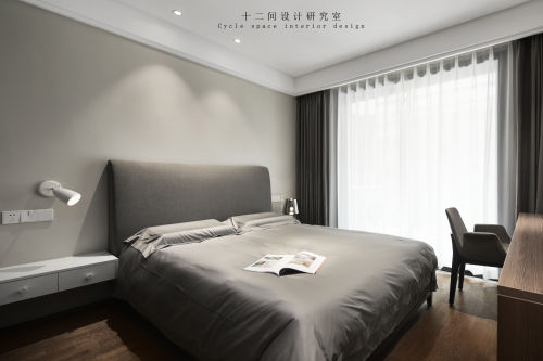 卧室窗帘装修效果图优美88平现代三居卧室设计美图