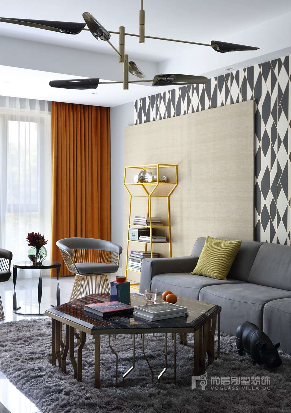 客厅窗帘4装修效果图美式风格混搭装修实景案例混搭客厅设计图片赏析