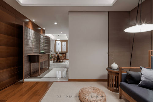 客厅木地板装修效果图典雅159平中式四居客厅装潢图