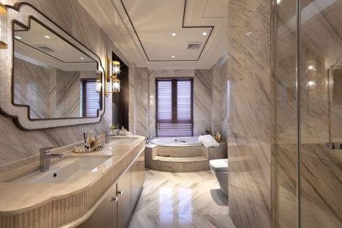 质朴282平法式样板间卫生间装修效果图卫生间浴缸欧式豪华设计图片赏析