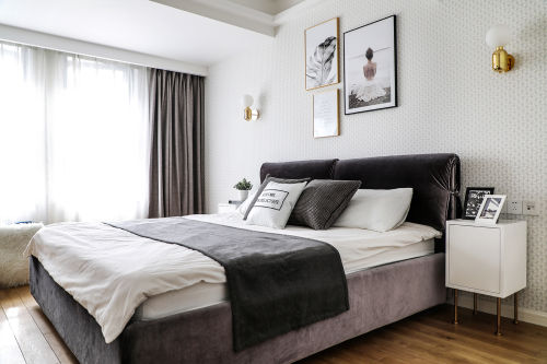 卧室窗帘1装修效果图田郑家园北欧风卧室设计
