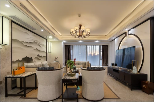 优雅166平中式四居客厅设计美图装修图大全