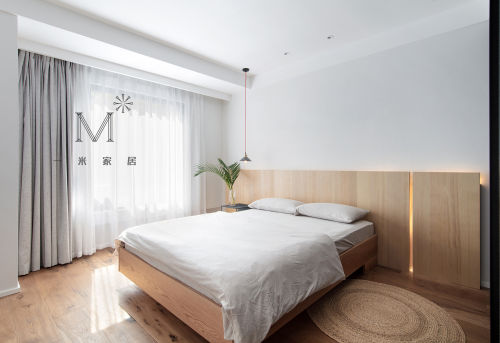 优雅129平现代二居布置图卧室床121-150m²二居家装装修案例效果图