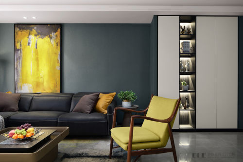 客厅沙发装修效果图优美130平北欧三居客厅设计图121-150m²三居北欧风家装装修案例效果图