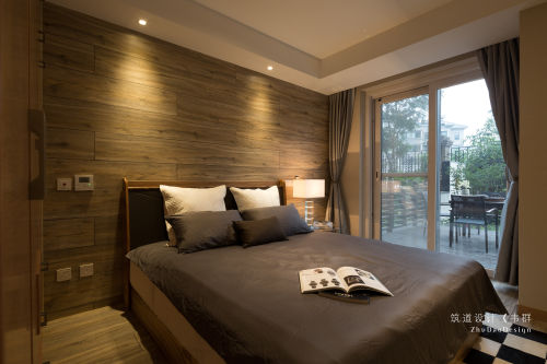 卧室床头柜2装修效果图明亮64平现代复式卧室装饰图片