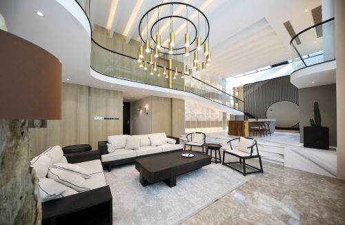 客厅沙发装修效果图明亮756平现代别墅设计案例