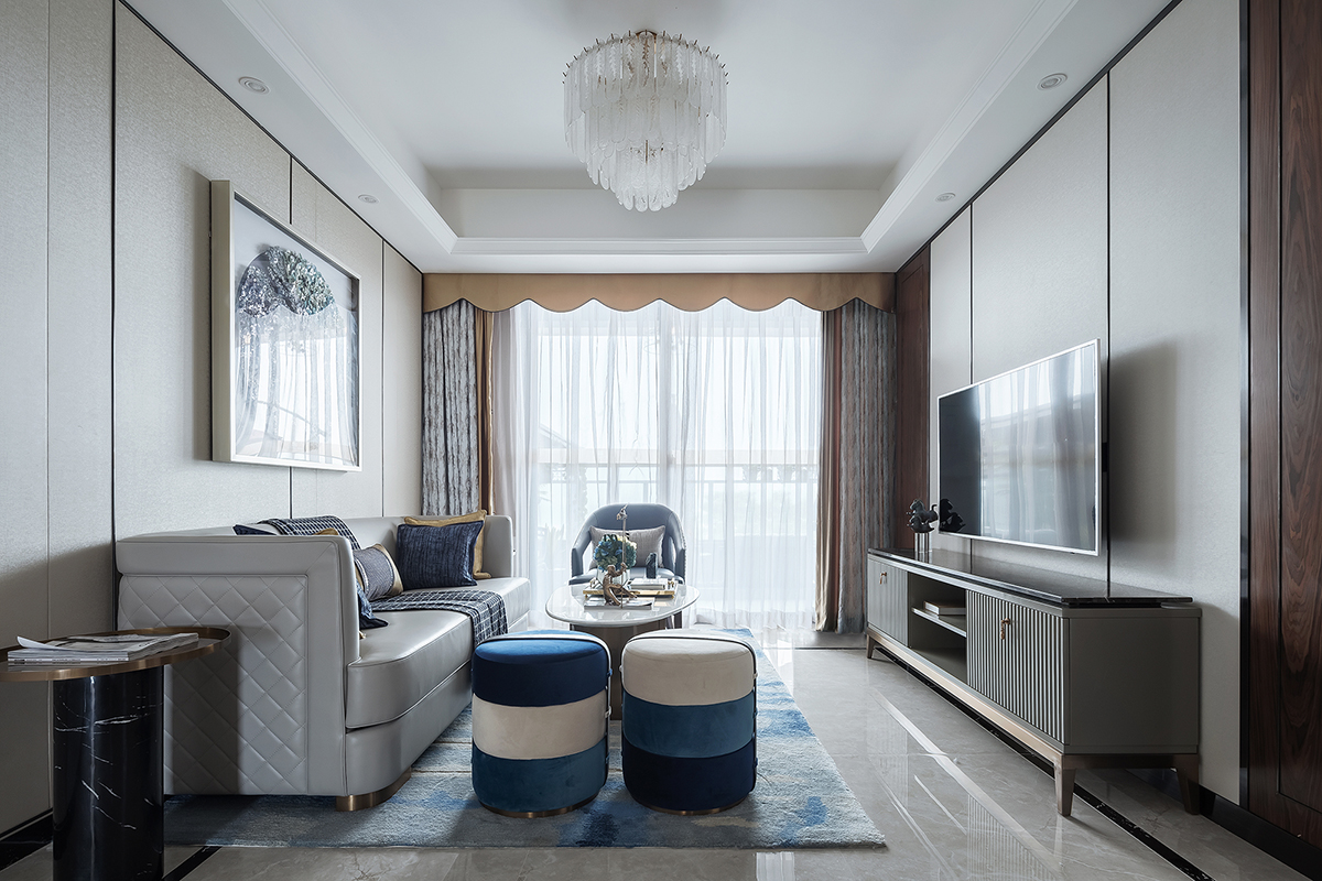 客厅窗帘装修效果图精美282平现代样板间客厅设计现代简约客厅设计图片赏析