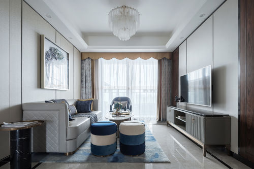 精美282平现代样板间客厅设计效果图客厅窗帘1图现代简约客厅设计图片赏析