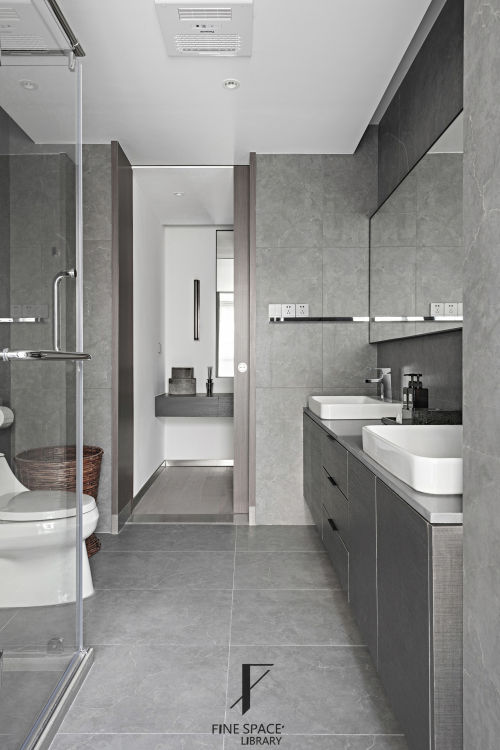 卫生间洗漱台2装修效果图温馨73平现代复式卫生间设计图