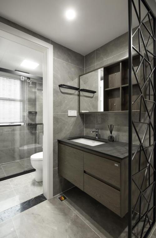 卫生间洗漱台装修效果图浪漫90平现代三居卫生间装修设