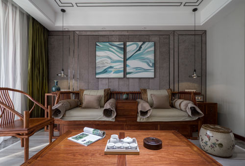 客厅沙发装修效果图温馨112平现代四居客厅装修图