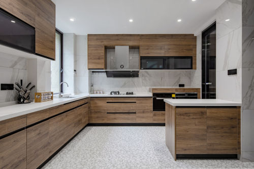 三居中式现代254㎡厨房2023装修图片