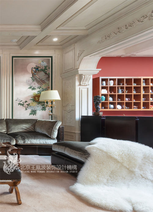 客厅沙发装修效果图优美652平法式别墅客厅设计案