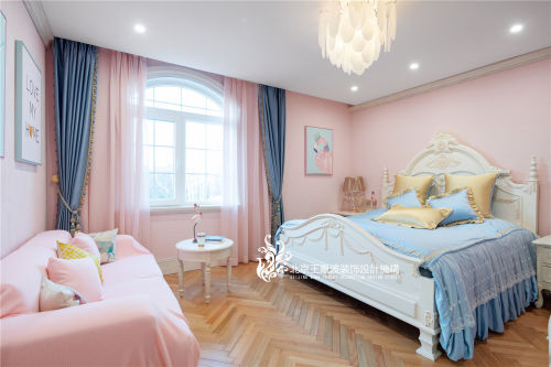 卧室窗帘装修效果图法式浪漫别墅儿童房设计