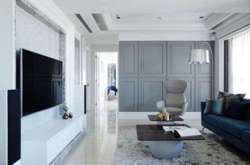 轻奢391平美式别墅客厅设计案例客厅沙发美式经典客厅设计图片赏析