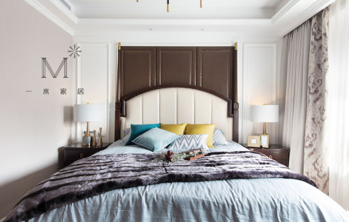 卧室窗帘装修效果图简奢美式主卧室设计图片