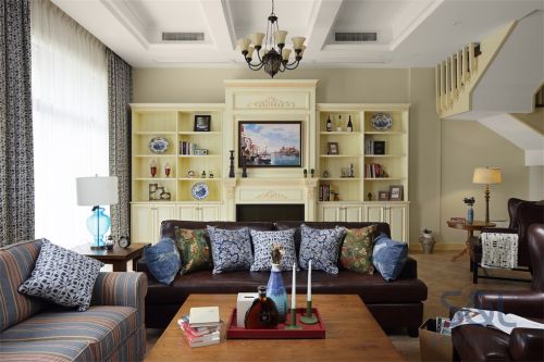 客厅沙发装修效果图简洁880平美式别墅客厅装修图