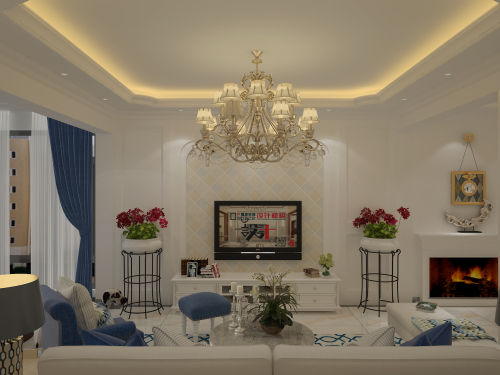 客厅装修效果图优雅120平简欧四居客厅装饰图101-120m²四居及以上其他家装装修案例效果图