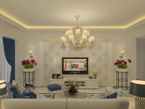 客厅装修效果图质朴120平简欧四居客厅设计美101-120m²四居及以上其他家装装修案例效果图