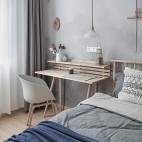 89m²北欧日式卧室书桌设计