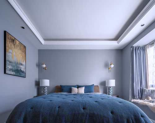 卧室窗帘装修效果图优雅147平现代四居卧室装修案