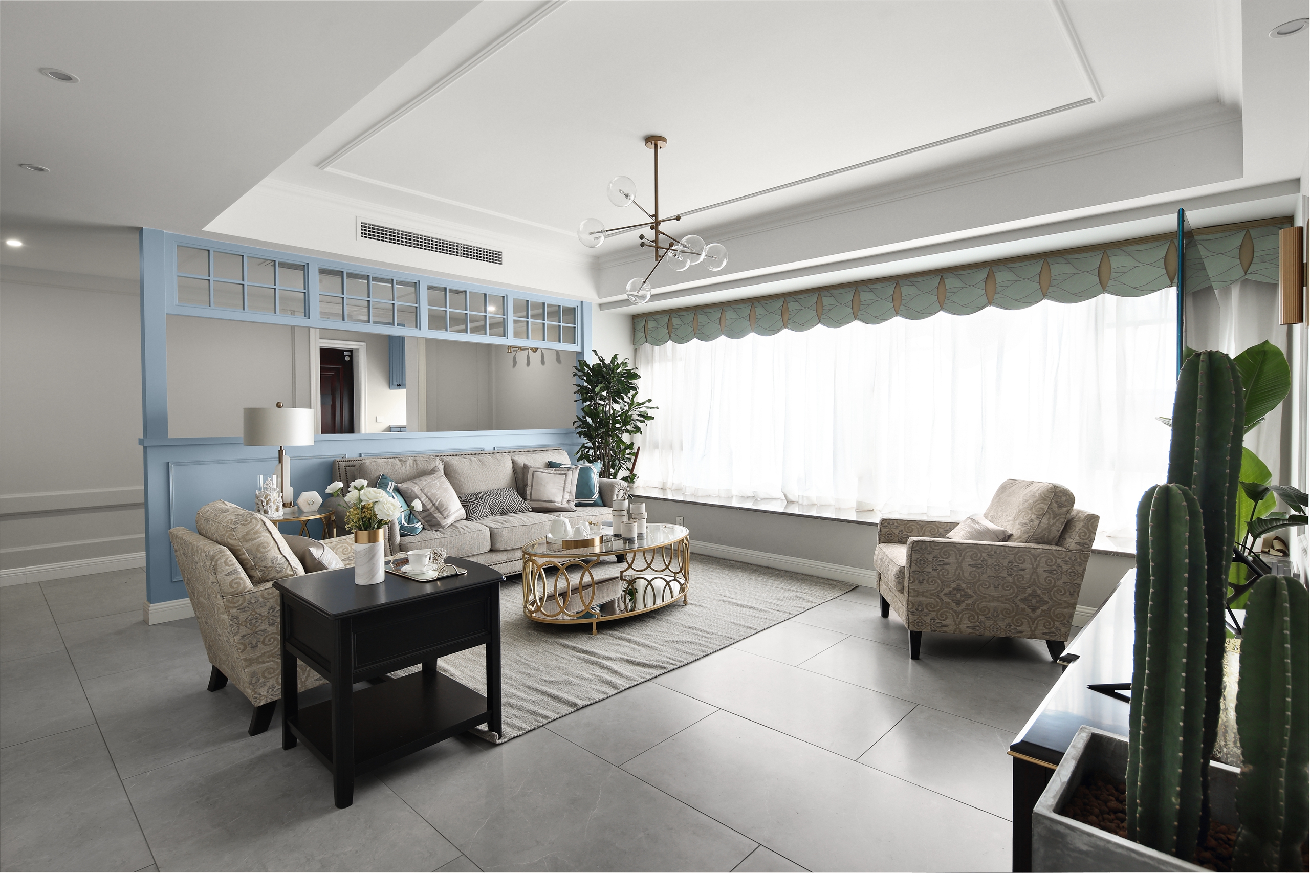 优美92平现代四居客厅装修效果图客厅窗帘现代简约客厅设计图片赏析