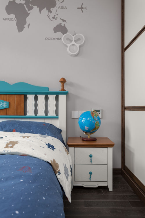 卧室窗帘装修效果图精美121平简约四居儿童房效果
