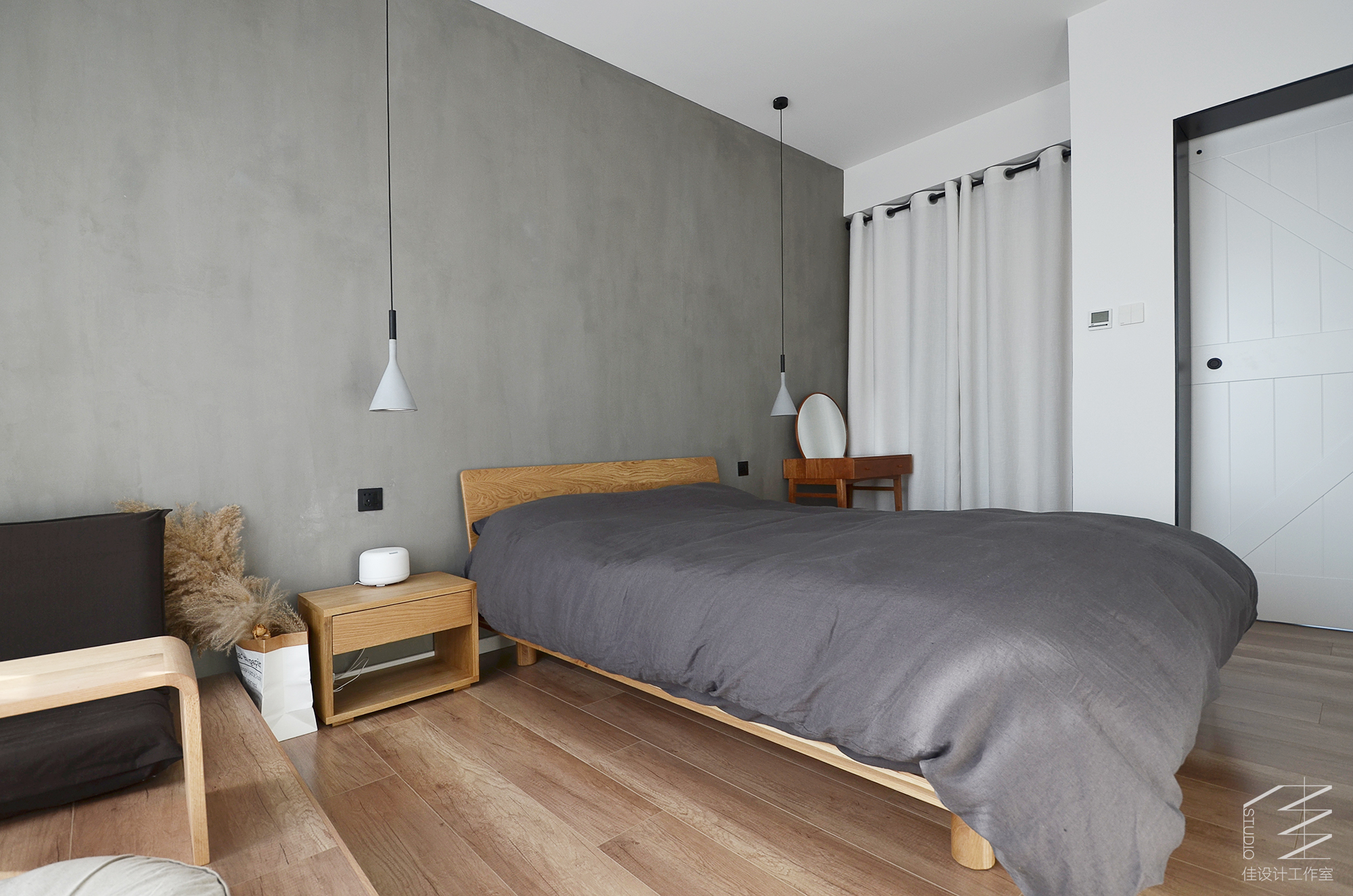卧室床3装修效果图青岛小户型家装设计北欧混搭风混搭卧室设计图片赏析