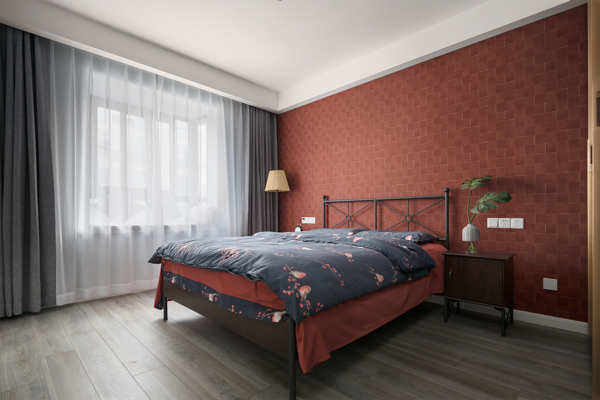 卧室窗帘装修效果图简致北欧风主卧设计图片北欧风卧室设计图片赏析