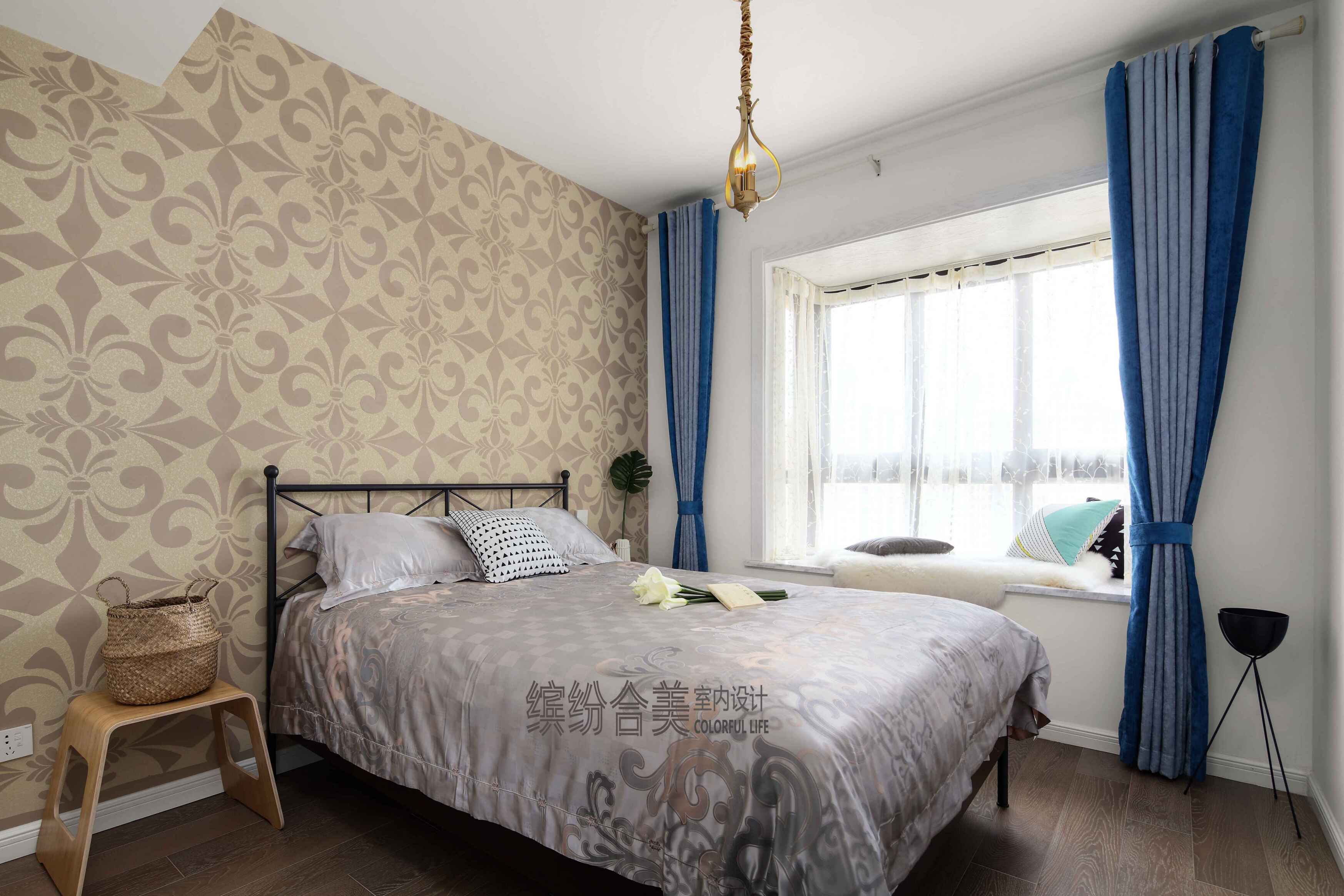 卧室窗帘装修效果图华丽123平北欧三居卧室图片欣北欧风卧室设计图片赏析