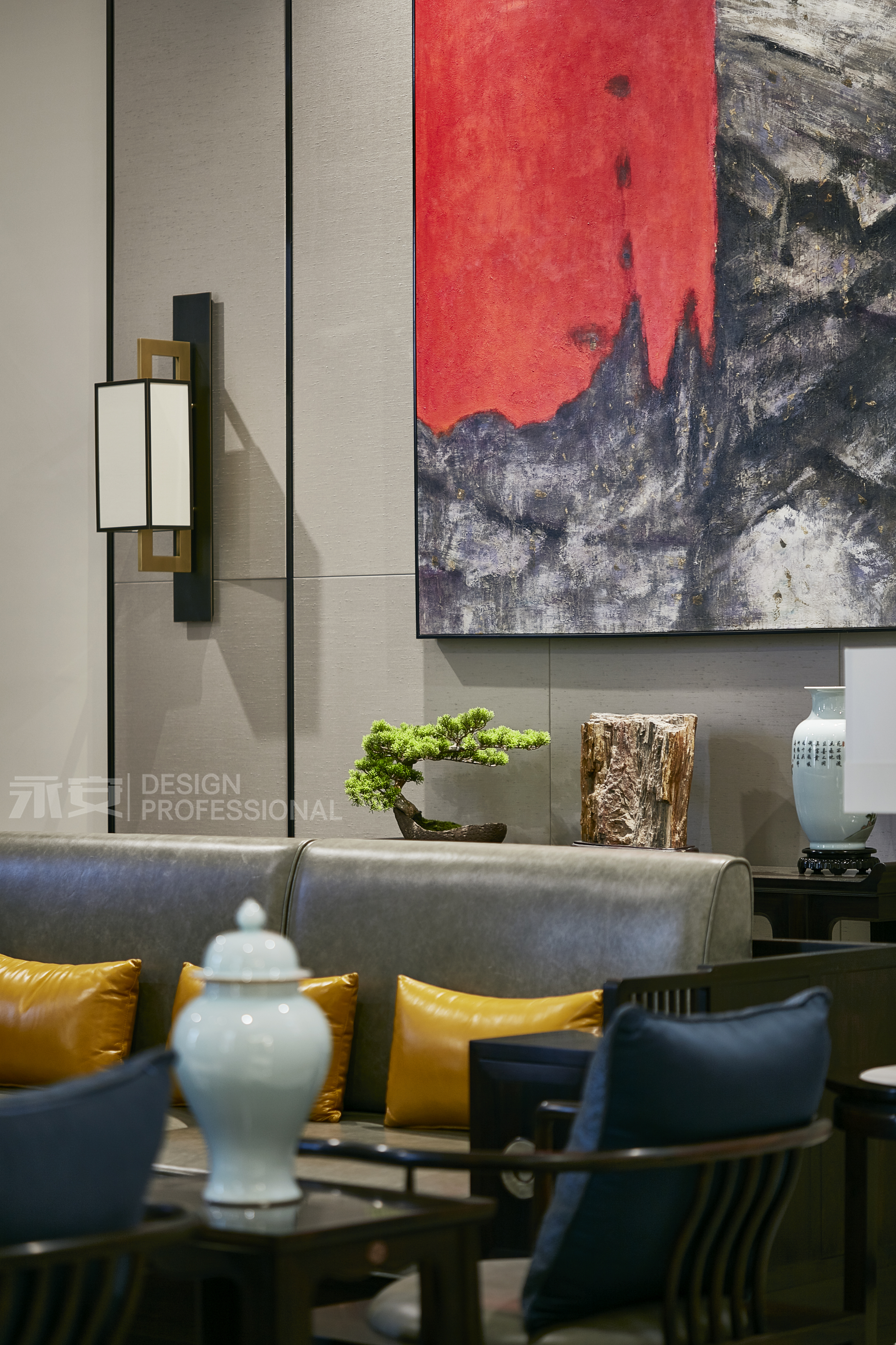 客厅沙发2装修效果图深圳新世界名镌600㎡新中式新中式客厅设计图片赏析