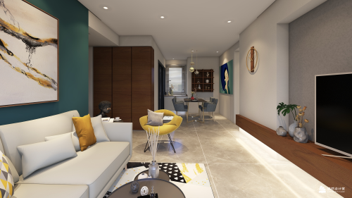 客厅装修效果图一个不一样的现代感觉101-120m²一居欧式豪华家装装修案例效果图