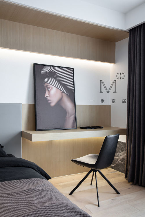 卧室窗帘3装修效果图180㎡现代简约卧室书桌设计