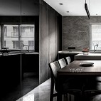 140m²|现代黑白灰餐厅图片