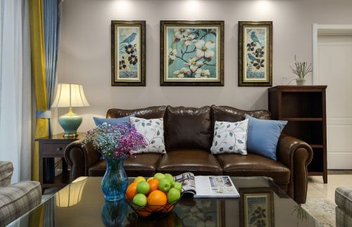 客厅沙发装修效果图简单美式风客厅背景画图片