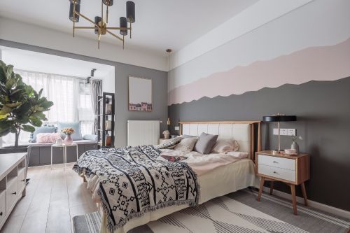 北欧风135㎡三居卧室装潢设计图