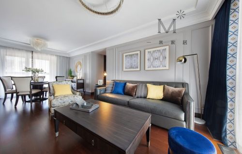 客厅窗帘1装修效果图135㎡现代美式客厅沙发图