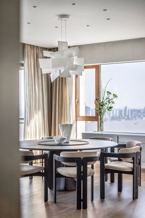 厨房窗帘装修效果图515㎡平层现代风餐厅吊灯图片