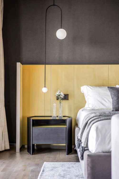 卧室床头柜装修效果图515㎡平层现代风男孩房设计