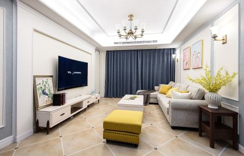 美式126㎡三居客厅装饰装修效果图