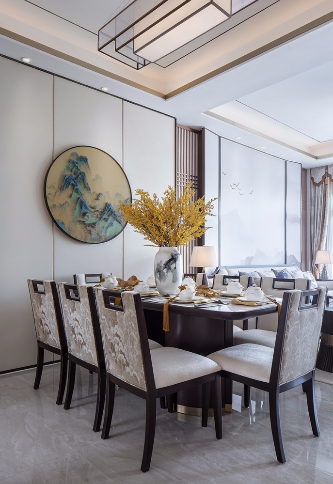 厨房窗帘装修效果图雅奢东方中式餐厅设计图新中式餐厅设计图片赏析