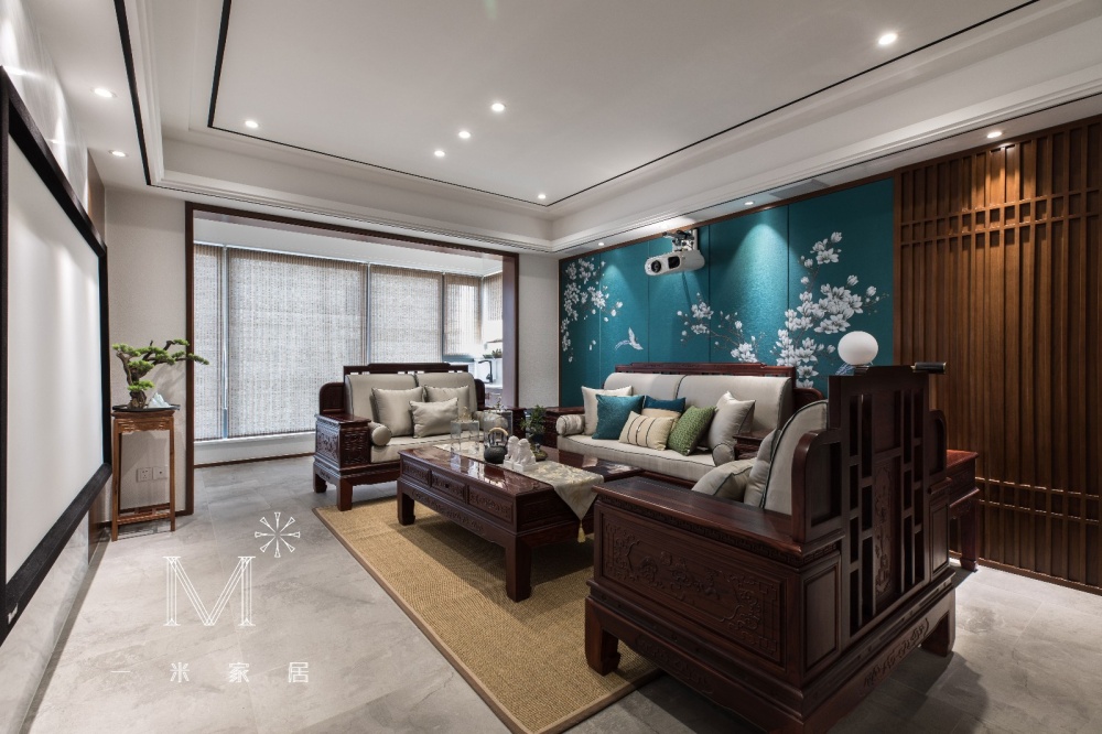 客厅窗帘2装修效果图140㎡优雅中式客厅实景图新中式客厅设计图片赏析
