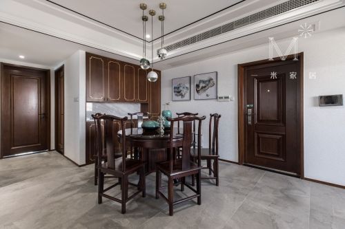 厨房门装修效果图140㎡优雅中式餐厅设计图