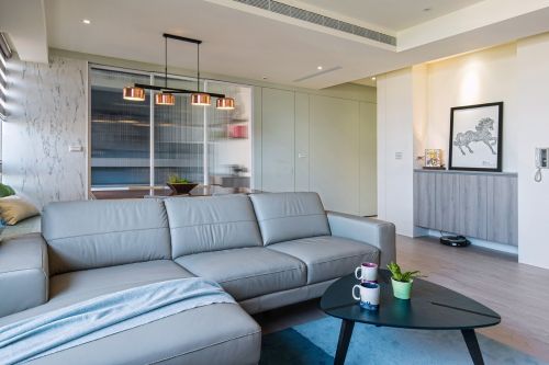 客厅木地板3装修效果图简单现代风客厅沙发图