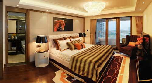 卧室窗帘装修效果图三亚现代奢华复式