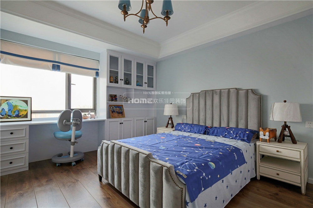 卧室木地板2装修效果图简单美式儿童房实景图美式卧室设计图片赏析