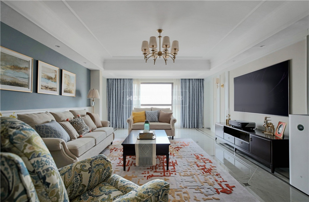 客厅窗帘装修效果图简单美式客厅吊灯图片美式客厅设计图片赏析